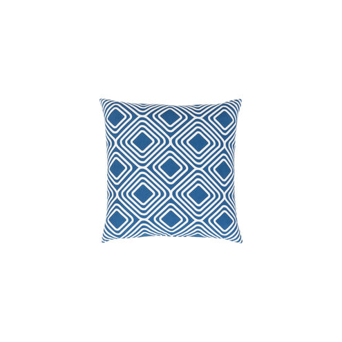 Miranda 22 X 22 inch Dark Blue and White Throw Pillow