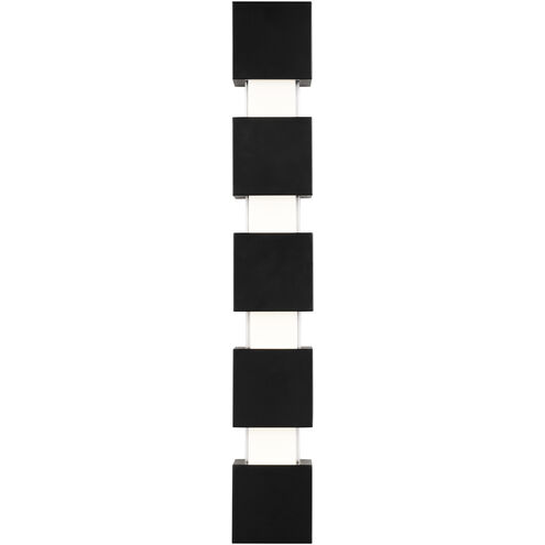 Kelly Wearstler Leagan LED Black Outdoor Wall Sconce, Integrated LED