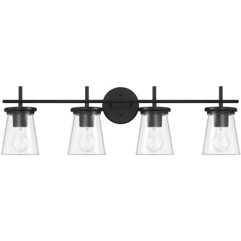 Connell 4 Light 30.5 inch Flat Black Vanity Light Wall Light