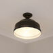 Keating 3 Light 13.75 inch Antique Black Iron Semi-Flush Mount Ceiling Light