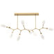 Fiori LED Gilded Brass Linear Pendant Ceiling Light, Branch