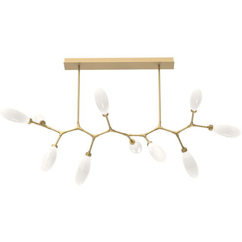 Fiori LED Gilded Brass Linear Pendant Ceiling Light, Branch