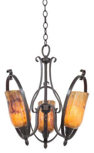 Kalco Lighting Mateo 3 Light Mini Chandelier in Heirloom Bronze 7237HB