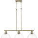 Yep Duncan Island Light Ceiling Light in Aged Brass, Clear Glass