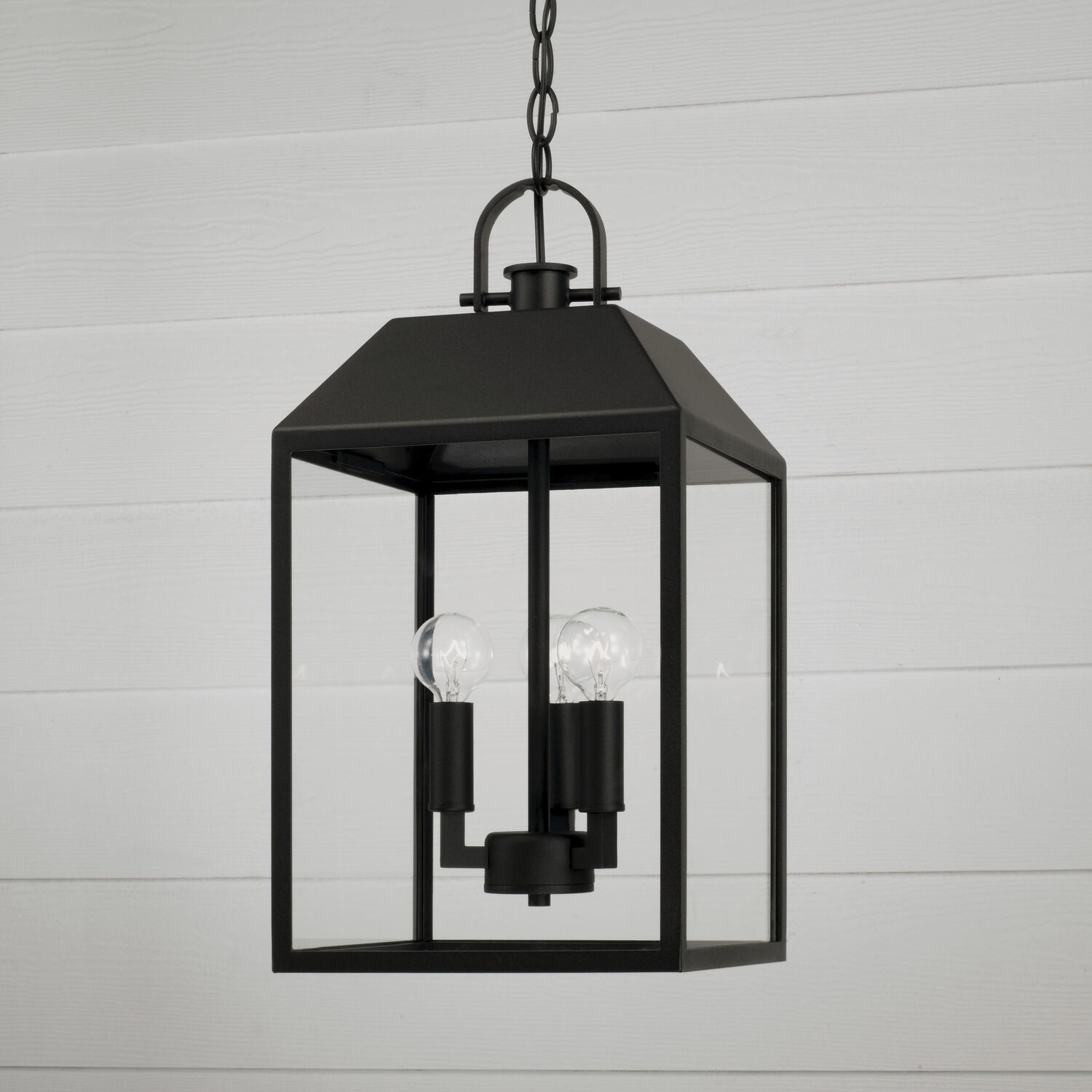 Nelson 3 Light 9.5 inch Black Outdoor Hanging Lantern