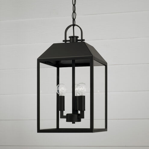 Nelson 3 Light 9.5 inch Black Outdoor Hanging Lantern