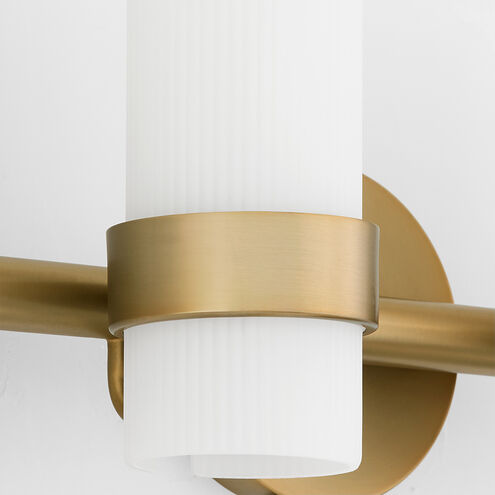 Sojourn 4 Light 32.75 inch Brushed Brass Vanity Light Wall Light