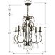 Ashton 6 Light 21.5 inch English Bronze Chandelier Ceiling Light in Clear Hand Cut