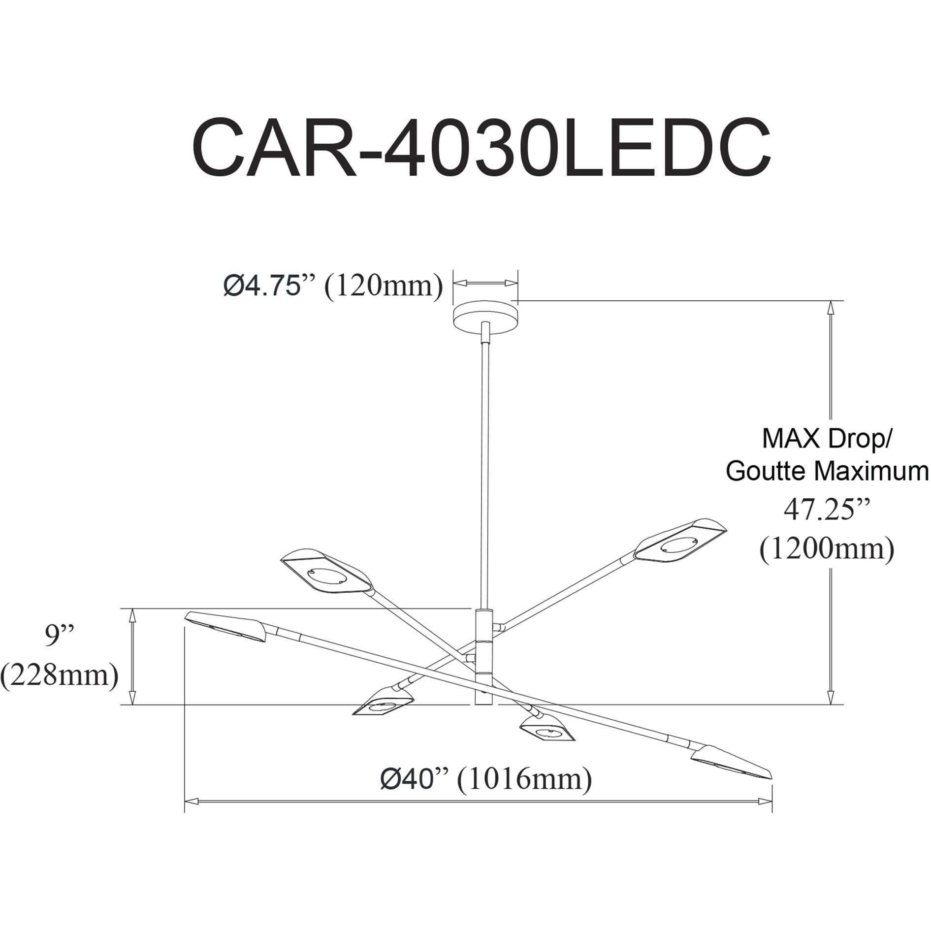 Cari LED 40 inch Aged Brass Chandelier Ceiling Light