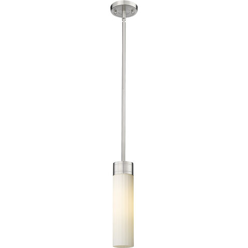 Empire 1 Light 3.13 inch Satin Nickel Pendant Ceiling Light in Matte White Glass