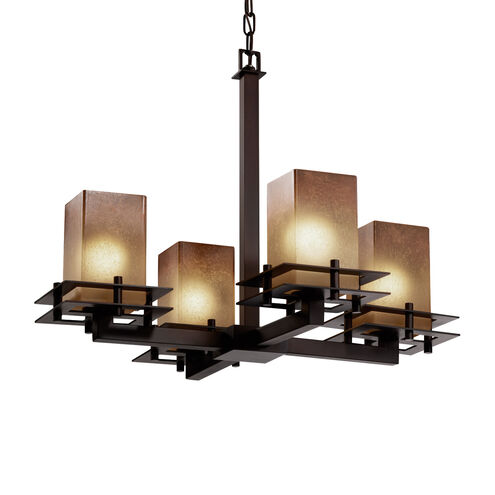 Fusion LED 25 inch Matte Black Chandelier Ceiling Light in 2800 Lm LED, Cylinder with Flat Rim, Frosted Crackle Fusion