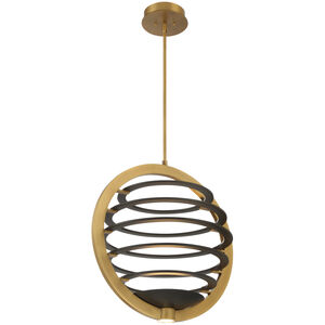 Ombra LED 19 inch Brass and Black Chandelier Ceiling Light