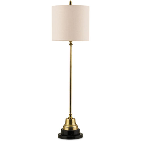 Messenger 26 inch 60 watt Vintage Brass/Black Table Lamp Portable Light