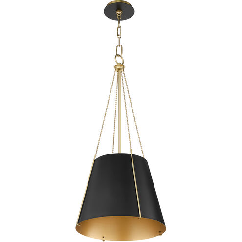 Denise 1 Light 15 inch Matte Black and Aged Brass Pendant Ceiling Light