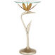 Paradiso 12 inch Contemporary Silver Leaf and Contemporary Gold Leaf and Clear Accent Table