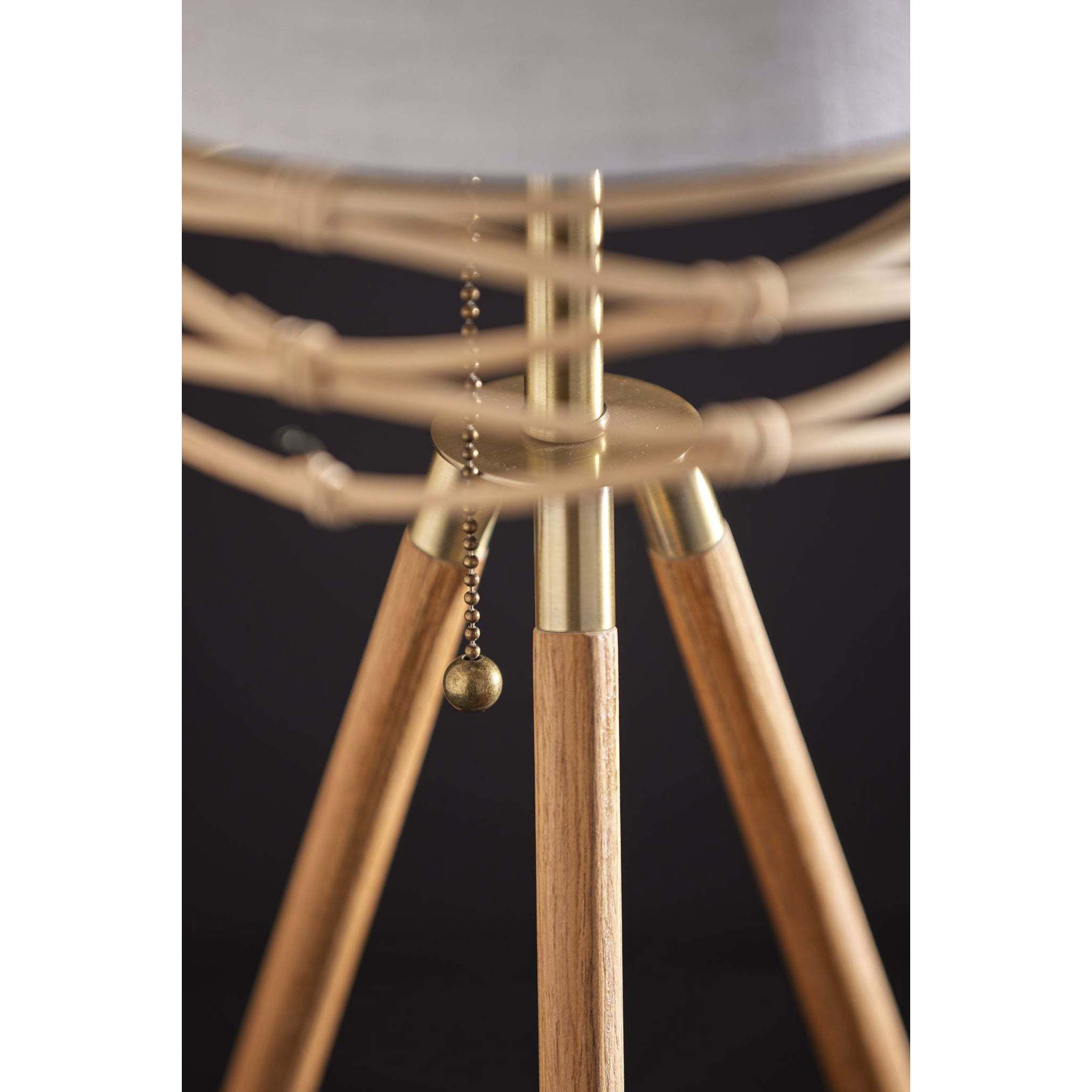 Melanie 25 inch 40.00 watt Natural Wood Veneer / Antique Brass Accents Table Lamp Portable Light