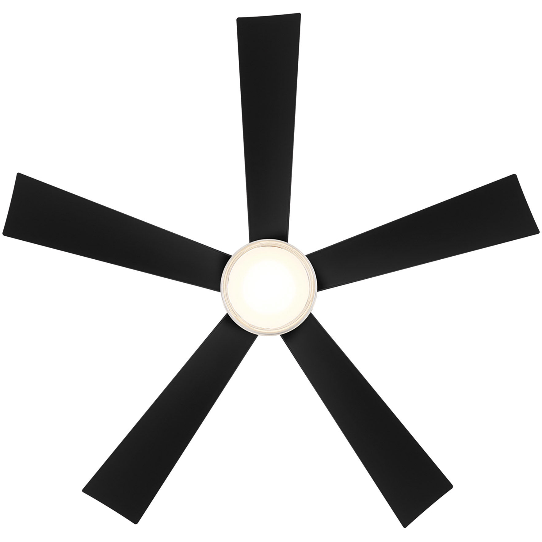 Wynd 52 inch Matte Black Downrod Ceiling Fan in 3000K, Smart Ceiling Fan