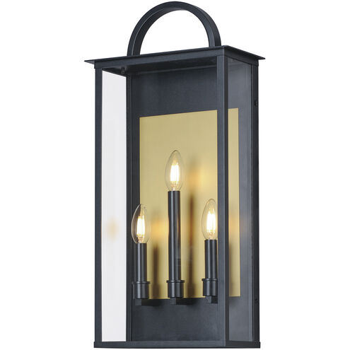 Manchester 3 Light 24 inch Black Outdoor Wall Lights