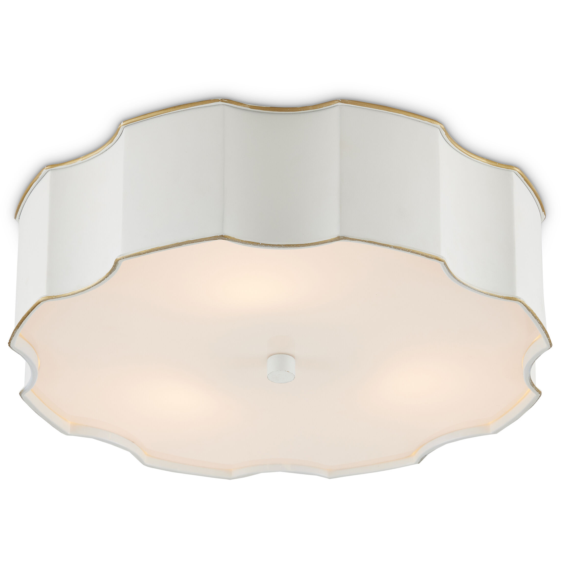 Wexford 3 Light 19.25 inch Snow White and Gold Highlights Flush Mount Ceiling Light