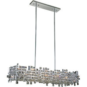 Picasso 8 Light 44 inch Chrome Pendant Ceiling Light in Clear