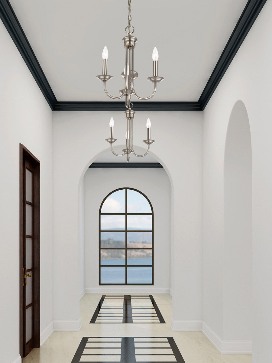 Estate 3 Light 14 inch Brushed Nickel Mini Chandelier Ceiling Light