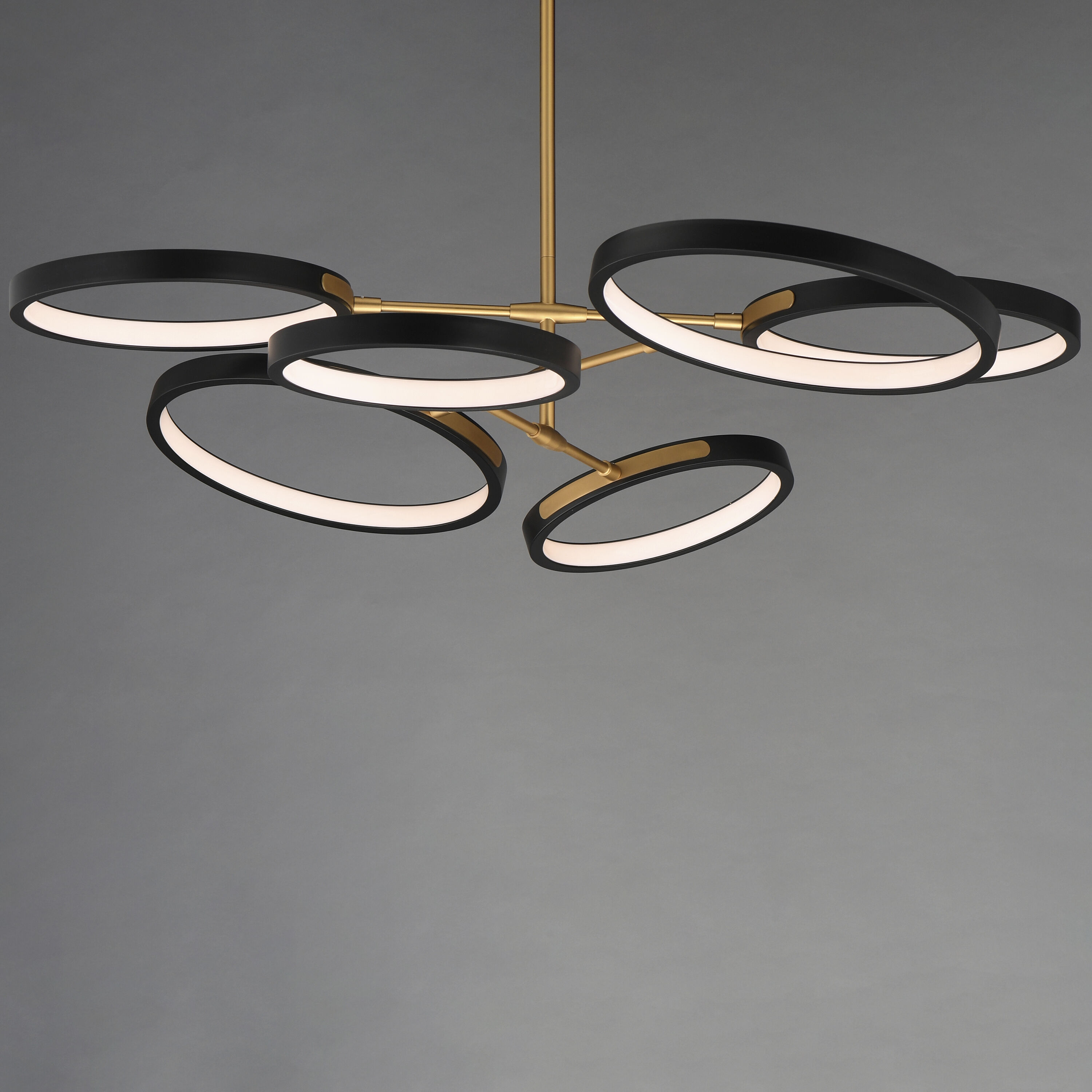 Hoopla LED 47.25 inch Black and Gold Single Pendant Ceiling Light in Black/Gold