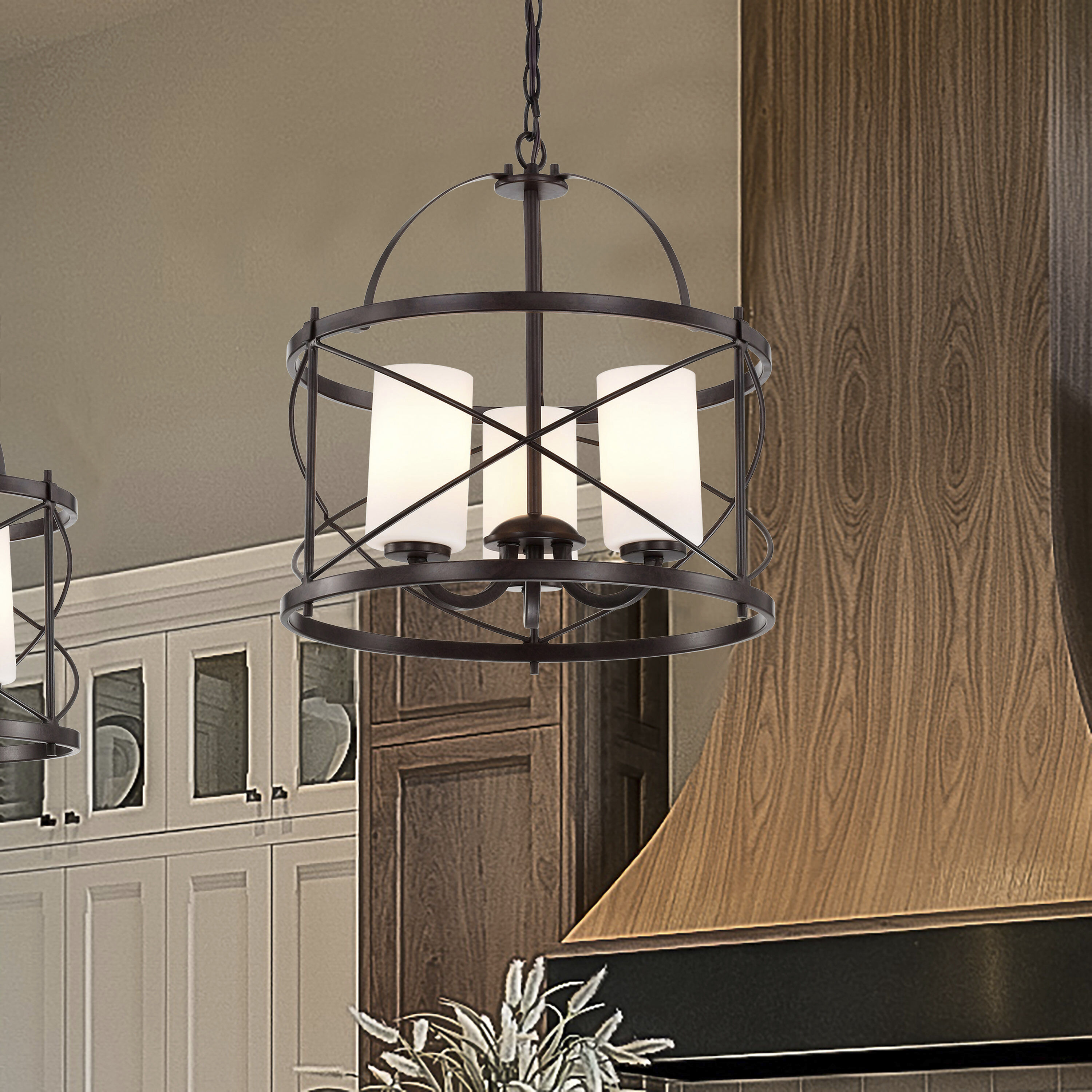 Ginger 3 Light 16 inch Old Bronze Pendant Ceiling Light