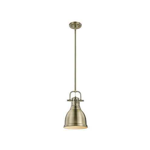 Duncan 1 Light 9 inch Aged Brass Mini Pendant Ceiling Light, Small