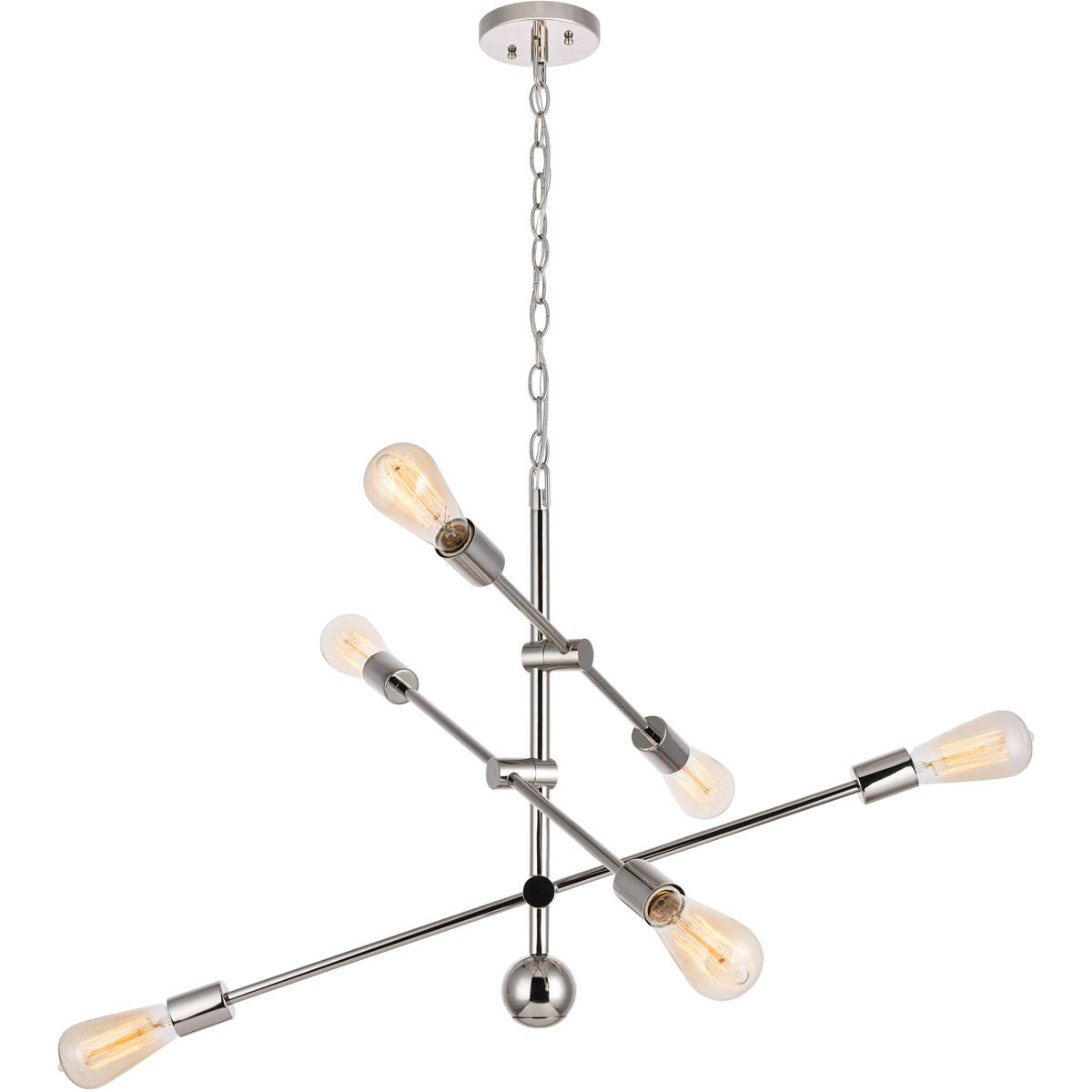 Axel 6 Light 29 inch Polished Nickel Pendant Ceiling Light