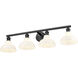 Yep Carver Vanity Wall Light in Matte Black, Vintage Milk Glass