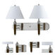 Signature 2 Light 14.5 inch Brushed Steel Fixed Arm Wall Lamp Wall Light