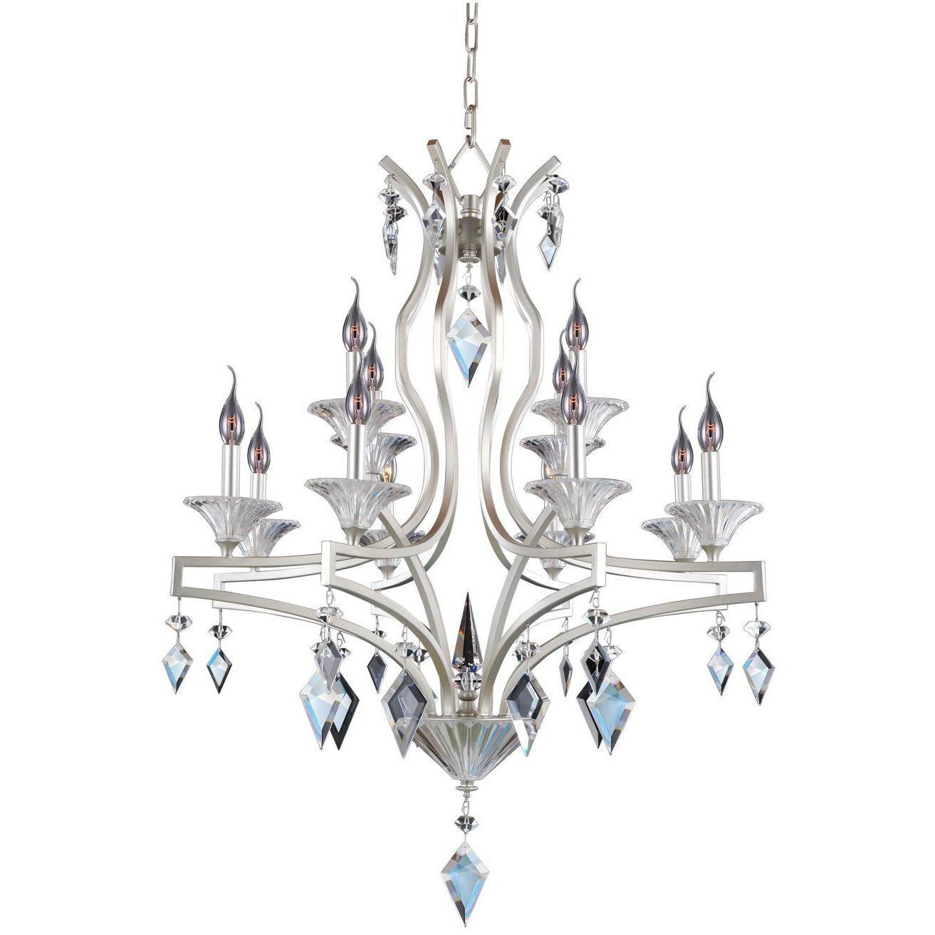 Florence 12 Light 32 inch Tarnished Silver Chandelier Ceiling Light
