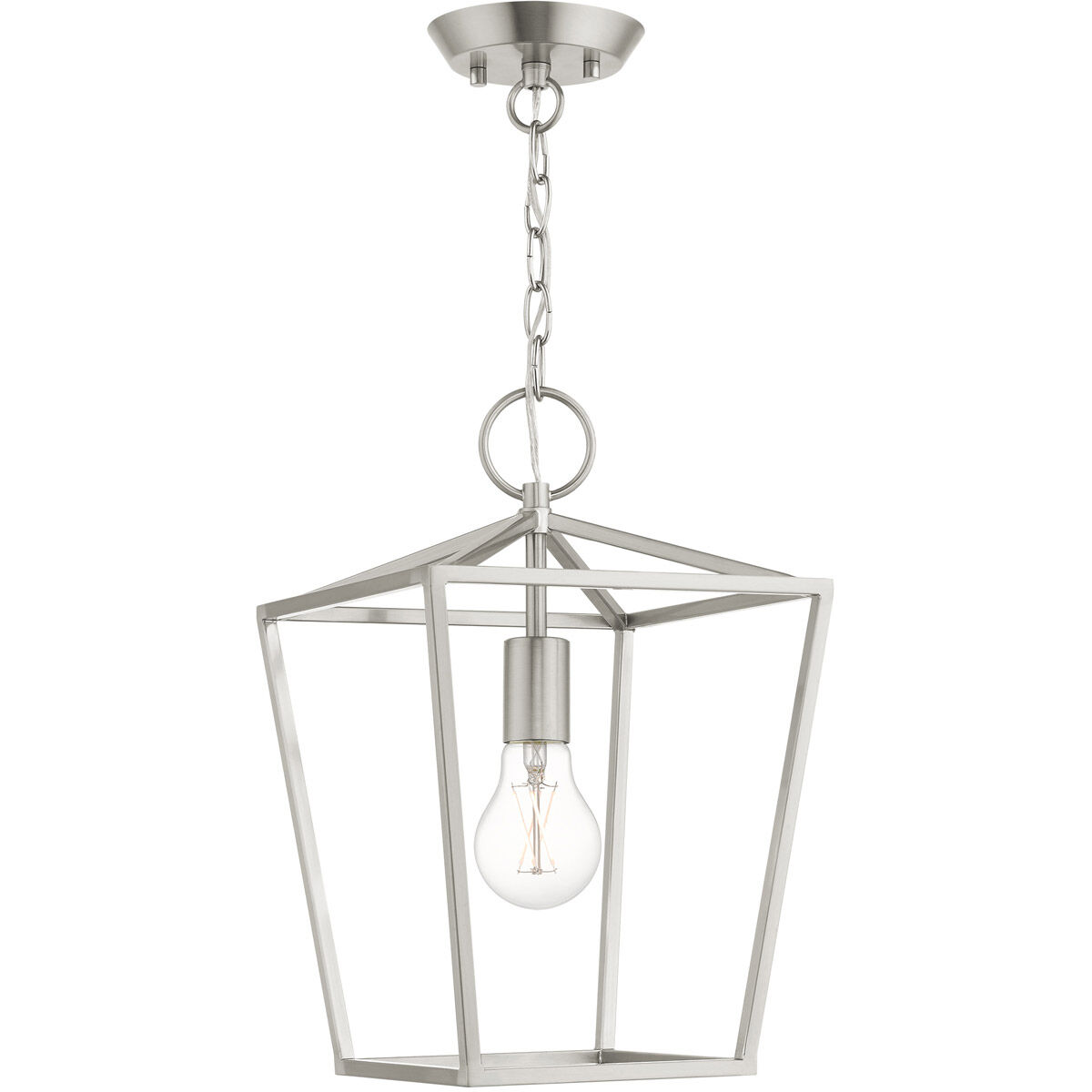 Devone 1 Light 10 inch Brushed Nickel Convertible Semi Flush/Lantern Ceiling Light