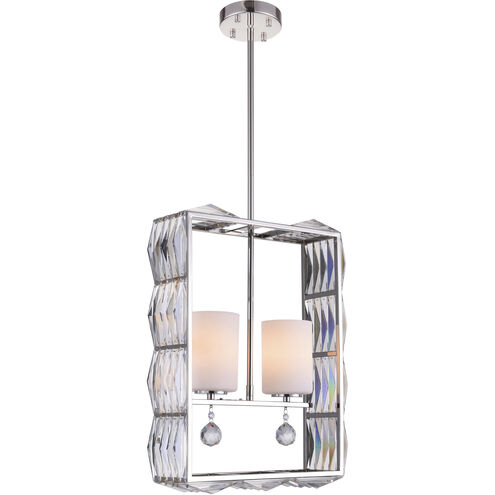 Squill 2 Light 16 inch Polished Nickel Down Chandelier Ceiling Light