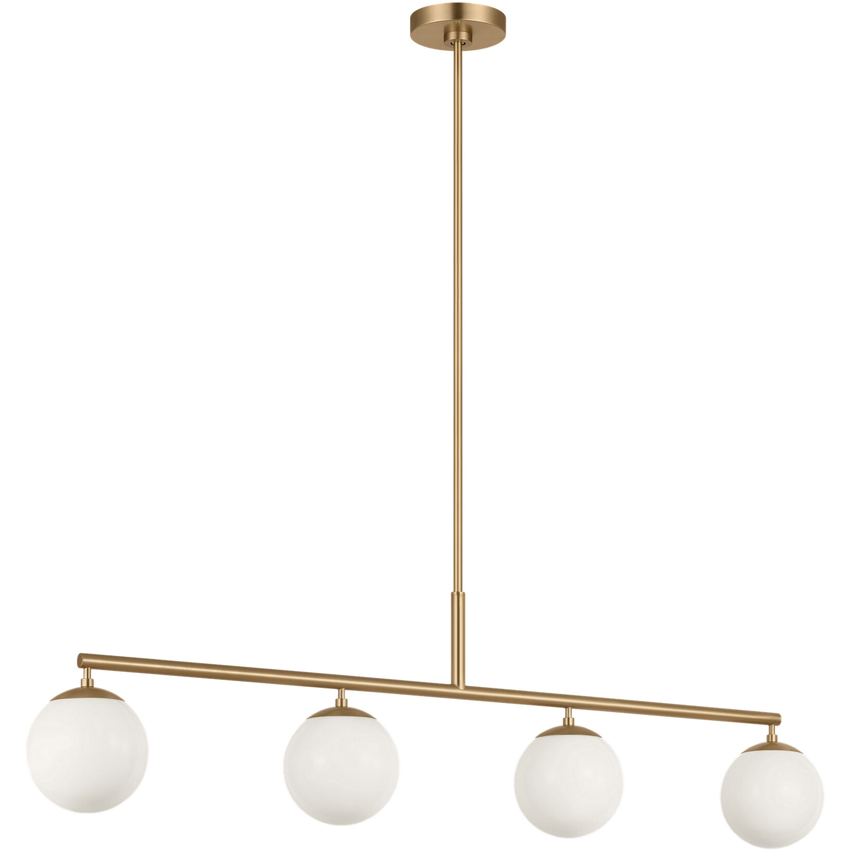 Nube LED 48 inch Satin Brass Linear Chandelier Ceiling Light