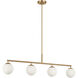 Nube LED 48 inch Satin Brass Linear Chandelier Ceiling Light
