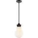 Genesis 1 Light 7.88 inch Matte Black Mini Pendant Ceiling Light