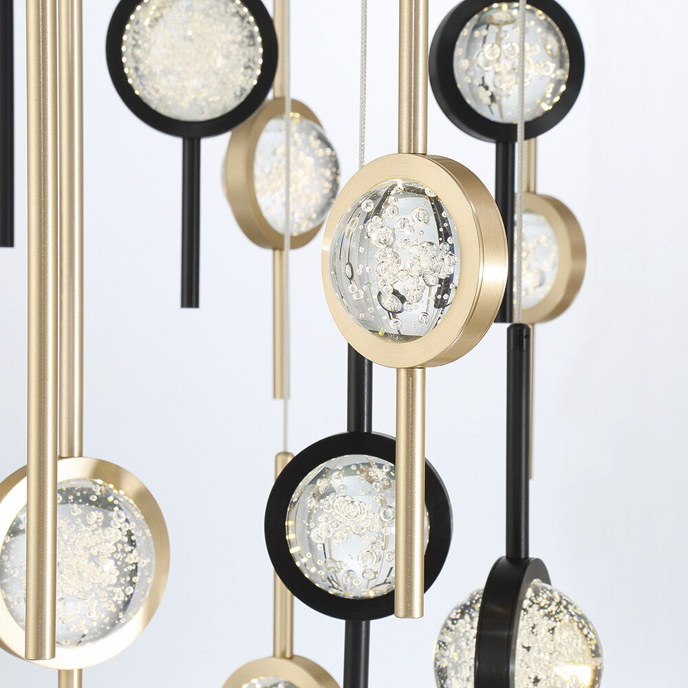 Barletta LED 39.75 inch Gold and Black Chandelier Ceiling Light