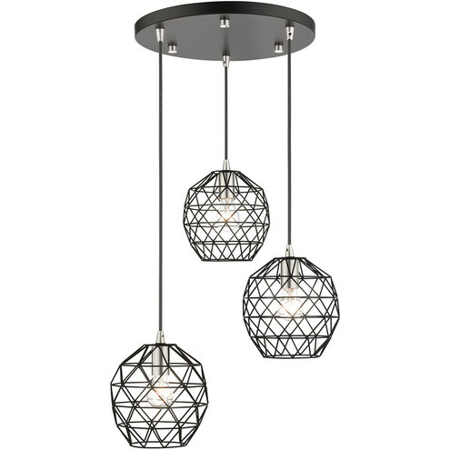 Geometrix 3 Light 20 inch Black Pendant Ceiling Light