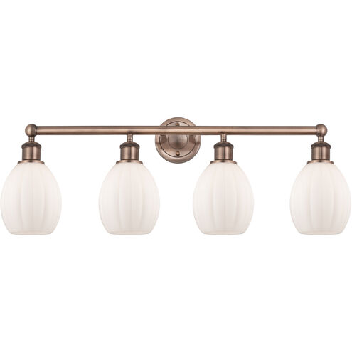 Eaton 4 Light 32.5 inch Antique Copper Bath Vanity Light Wall Light in Matte White