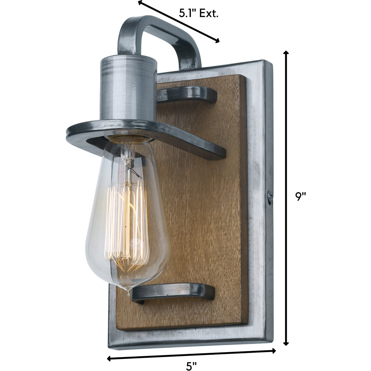 Lofty 1 Light 5 inch Wheat and Steel Vanity Light Wall Light in Steel/Wheat