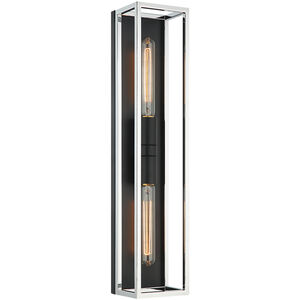 Shadowbox LED 4.75 inch Black and Chrome Wall Sconce Wall Light