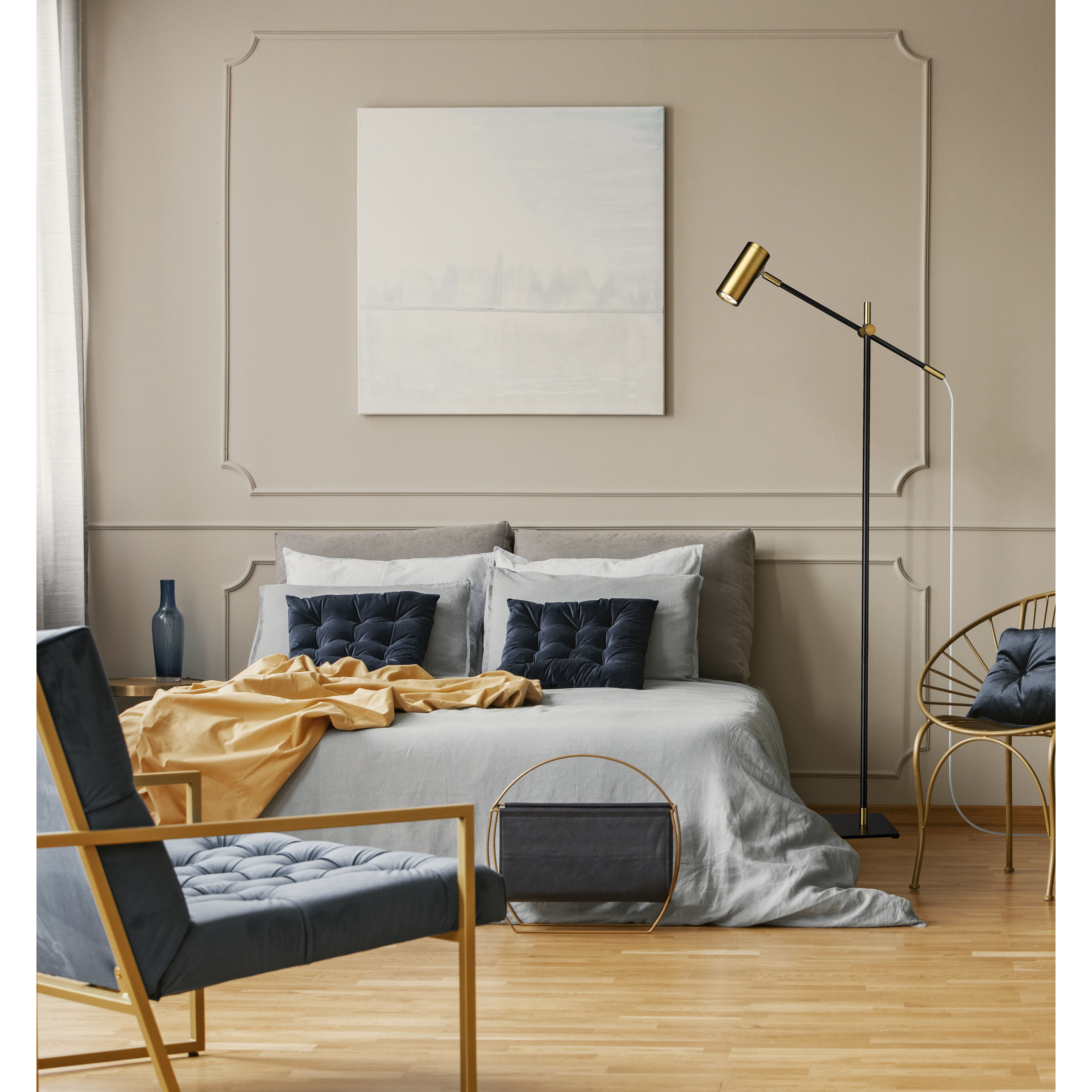 Calumet 48.25 inch 35.00 watt Matte Black and Olde Brass Floor Lamp Portable Light in Oil Rubbed Bronze