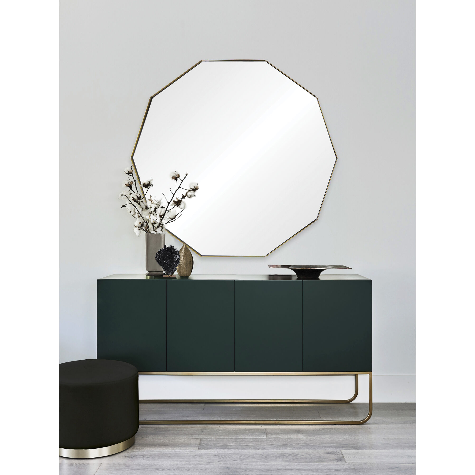 Cruz 40 X 40 inch Antique Brass Wall Mirror