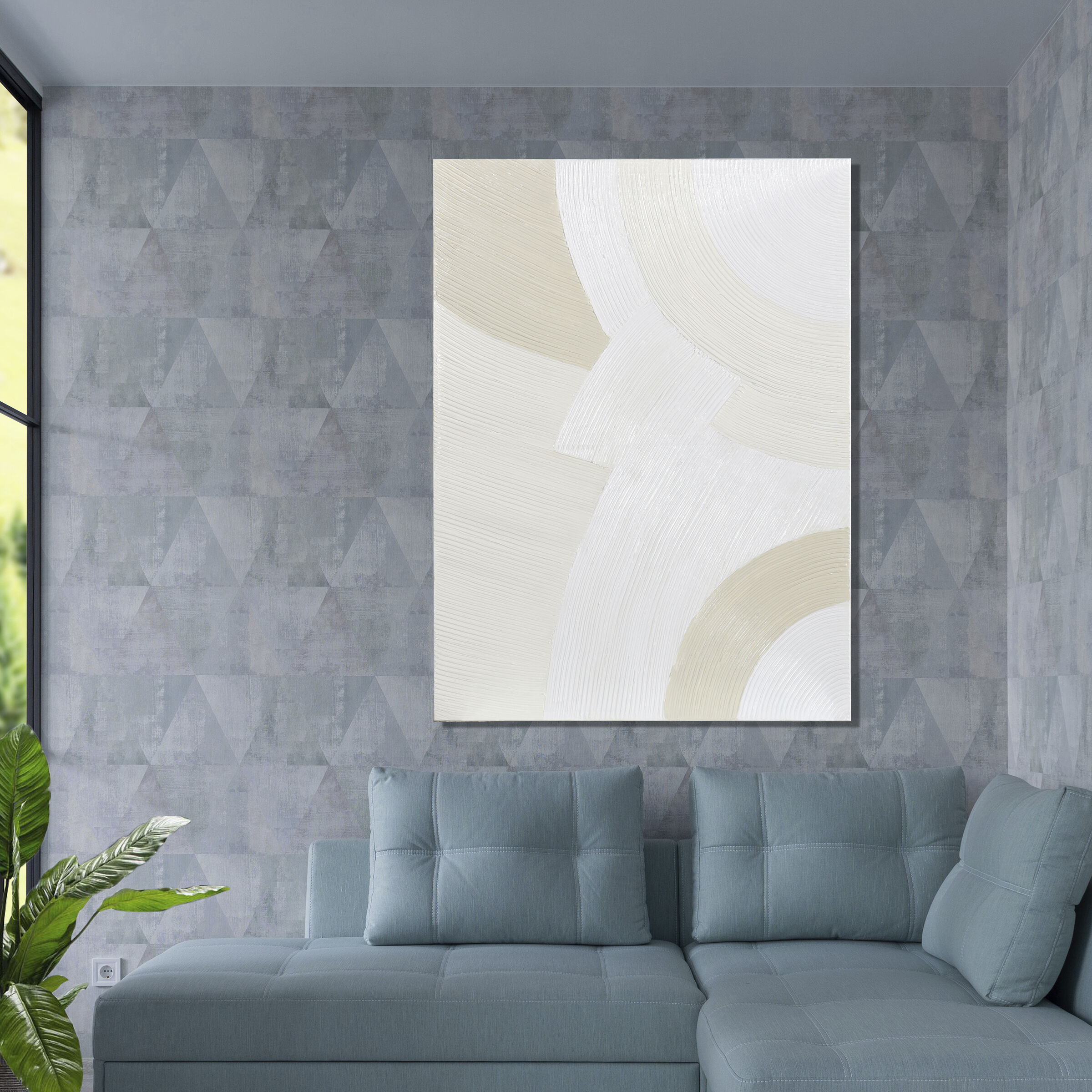 Monochrome Arches Cream Wall Art