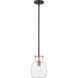Bella 1 Light 8 inch Matte Black and Olde Brass Pendant Ceiling Light