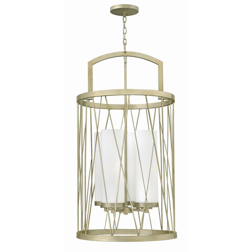 Nest 4 Light 21 inch Silver Leaf Foyer Ceiling Light, Single Tier