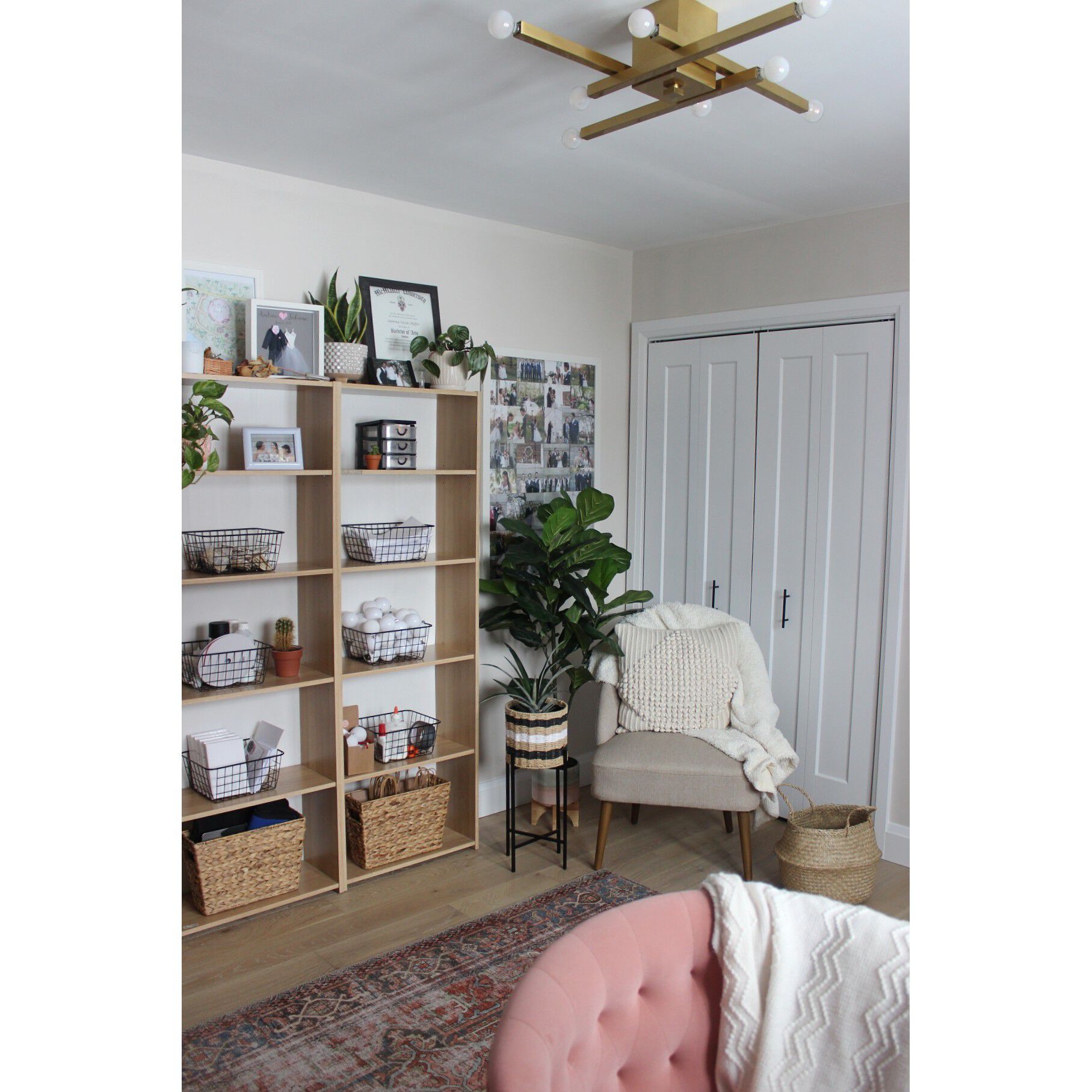 Dona LED 32 inch Aged Brass Flush Mount Ceiling Light