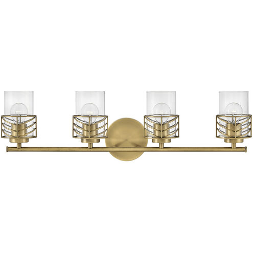 Della LED 34 inch Lacquered Brass Vanity Light Wall Light