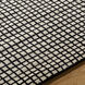 Damier 120 X 96 inch Cream / Black Handmade Rug in 8 x 10
